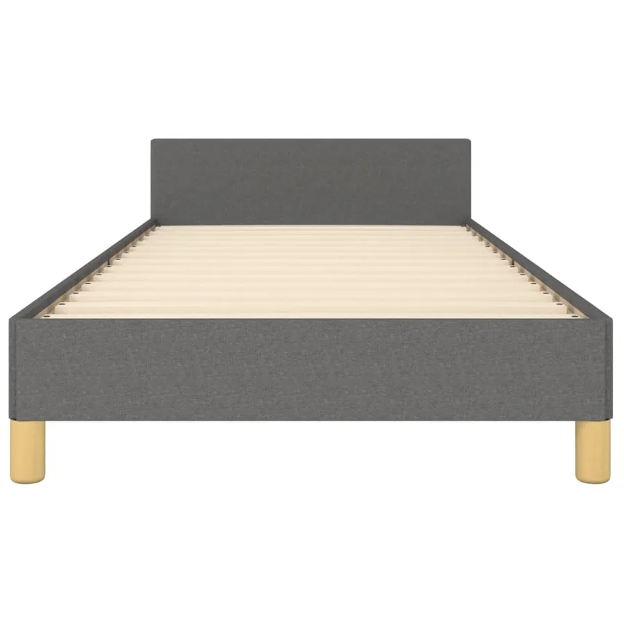 Cadre de lit sans matelas gris foncé 100x200 cm tissu - 6