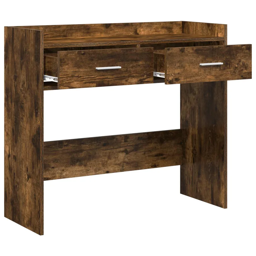 Table console Chêne fumé 90 x 35 x 80 cm Bois d'ingénierie - 4