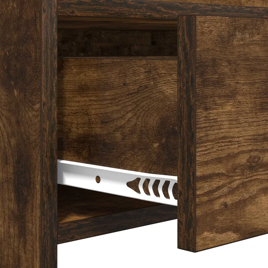 Table console Chêne fumé 90 x 35 x 80 cm Bois d'ingénierie - 8
