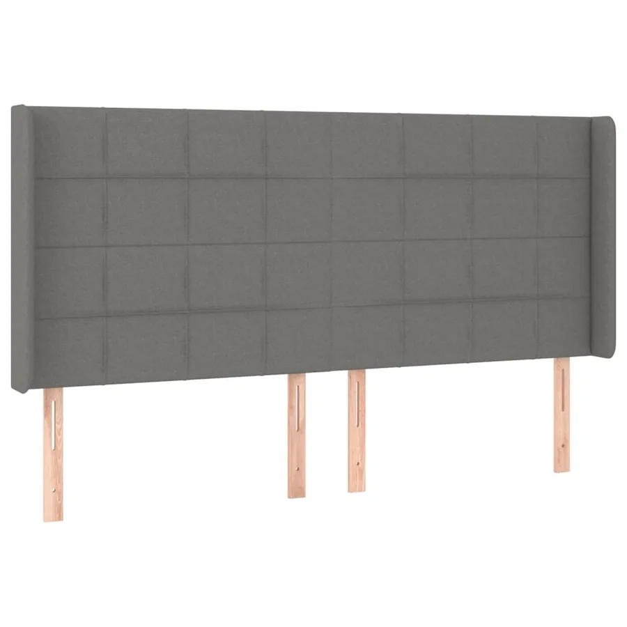 Sommier à lattes de lit matelas LED Gris foncé 200x200 cm Tissu - 7