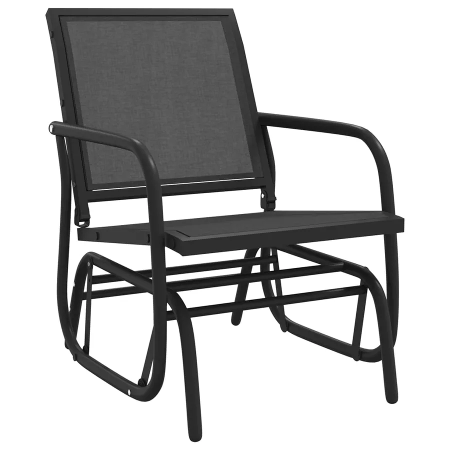 Ensemble de salon de jardin 3 pcs noir textilène et acier - 5