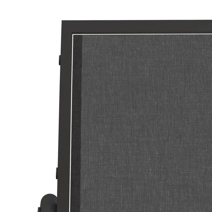 Ensemble de salon de jardin 3 pcs noir textilène et acier - 7