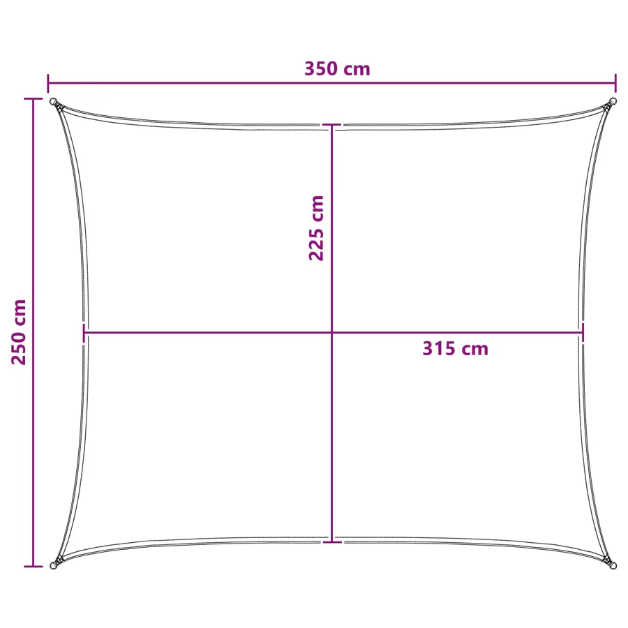 Voile d'ombre Gris clair et blanc 2,5 x 3,5 m HDPE - 8