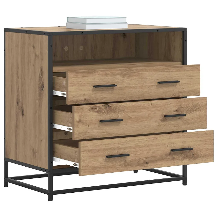 Armoire à tiroirs 3-Tiroir Chêne artisanal 70 x 41 x 70 cm - 3