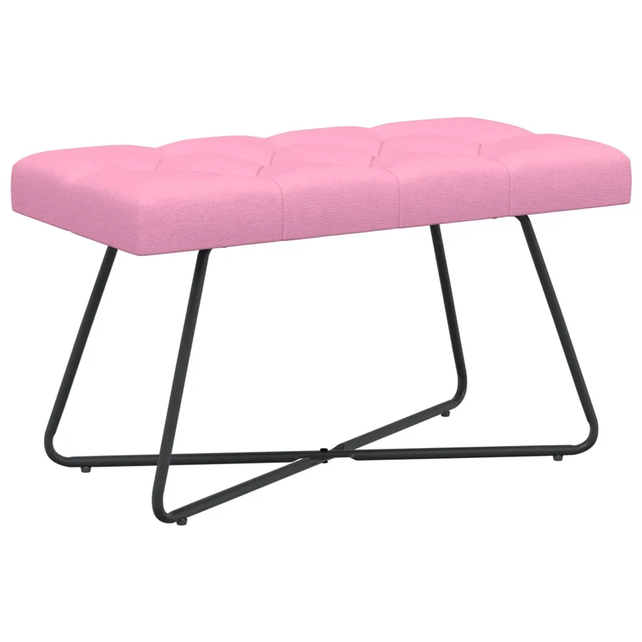 Banc avec capitonnage bouton Rose 80 x 40 x 46 cm Tissu - 2