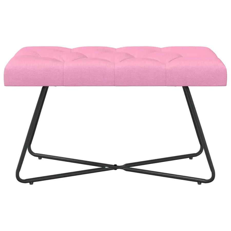 Banc avec capitonnage bouton Rose 80 x 40 x 46 cm Tissu - 5