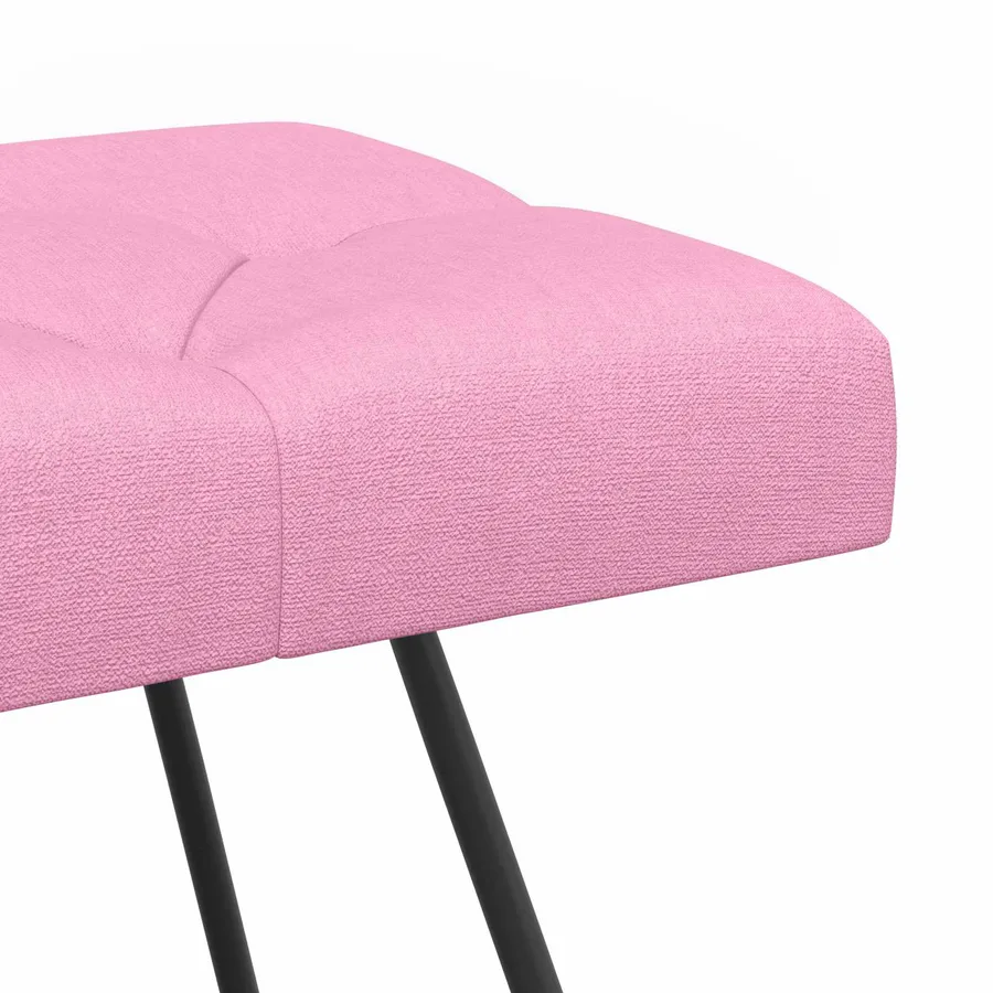 Banc avec capitonnage bouton Rose 80 x 40 x 46 cm Tissu - 6