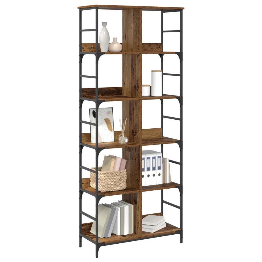 Étagère Bois ancien 78,5 x 33 x 188,5 cm métal PB - 2