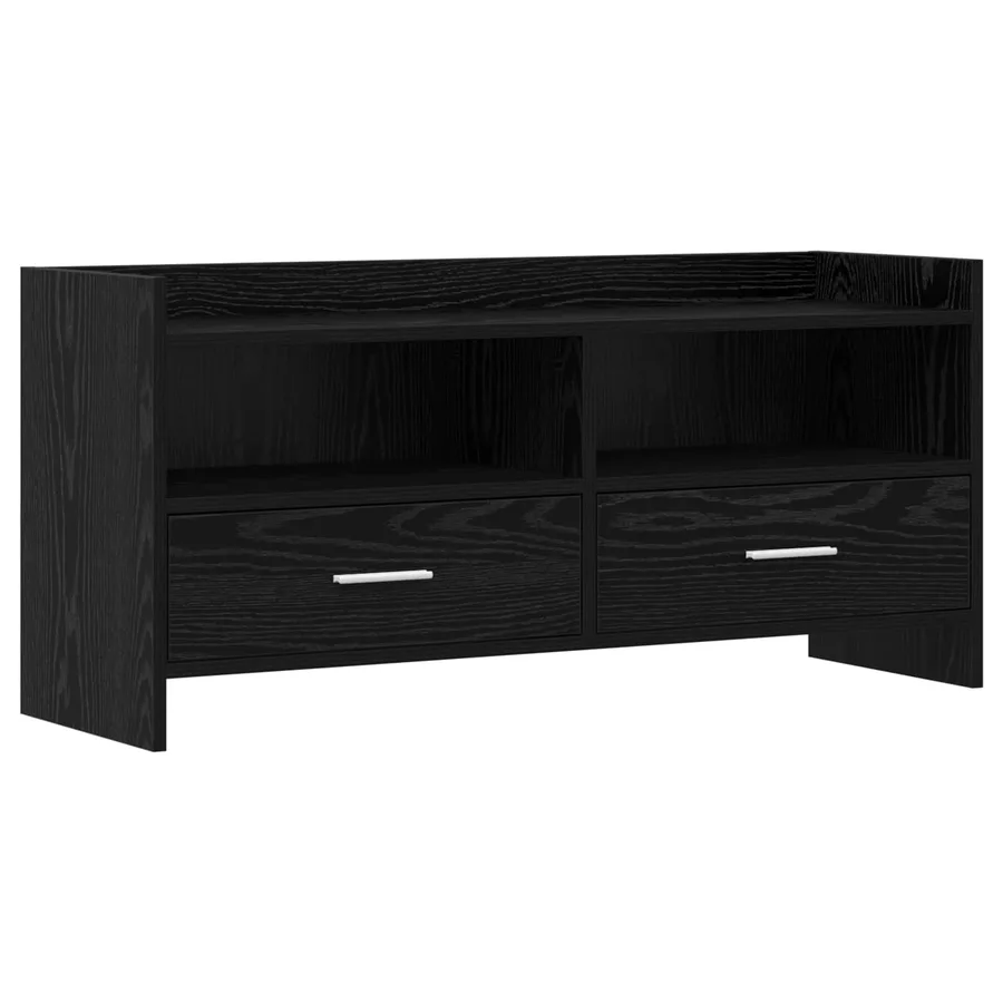 Meuble TV 100 x 33 x 47 cm Chêne noir Bois d'ingénierie - 2
