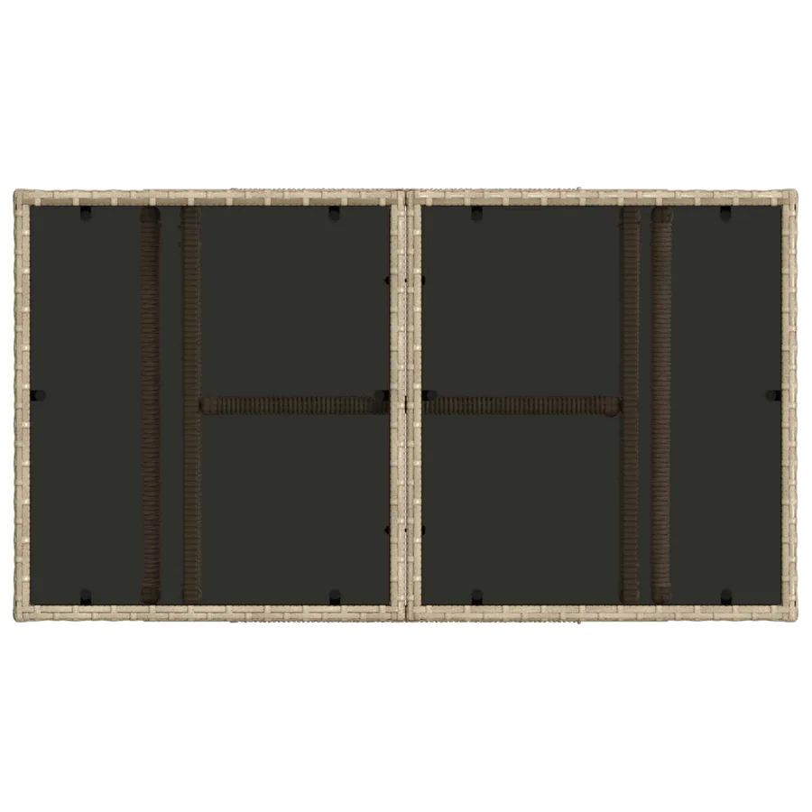 Table de Jardin Beige 100 x 55 x 37 cm Rattan PE et Verre - 6