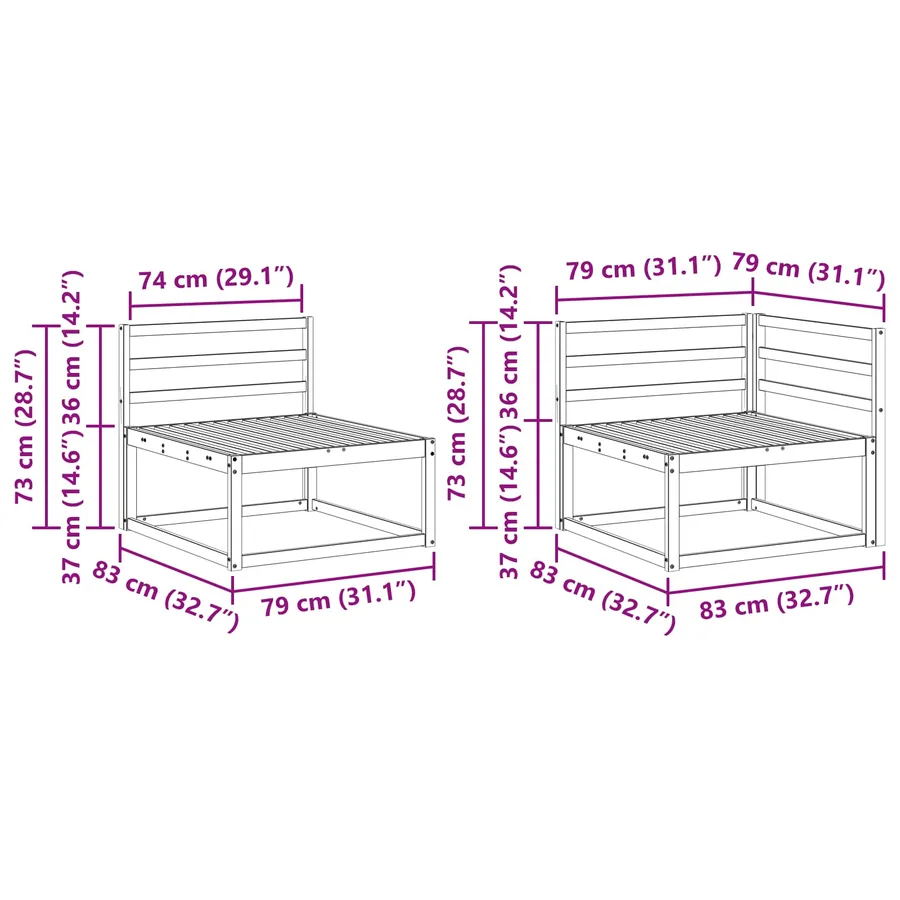 Ensemble de canapés d'extérieur 6 pcs Blanc 404 x 166,5 x 73 cm - 8