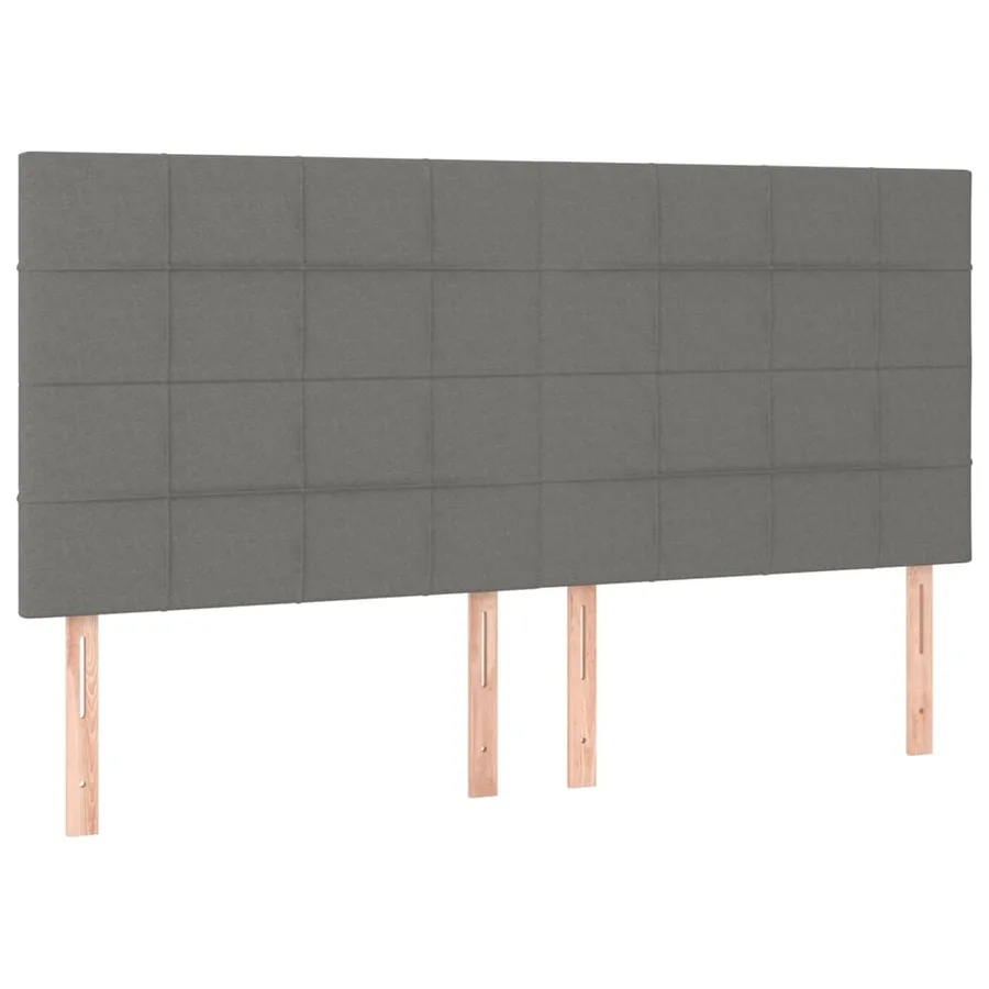 Tête de lit à LED Gris foncé 200x5x118/128 cm Tissu - 4