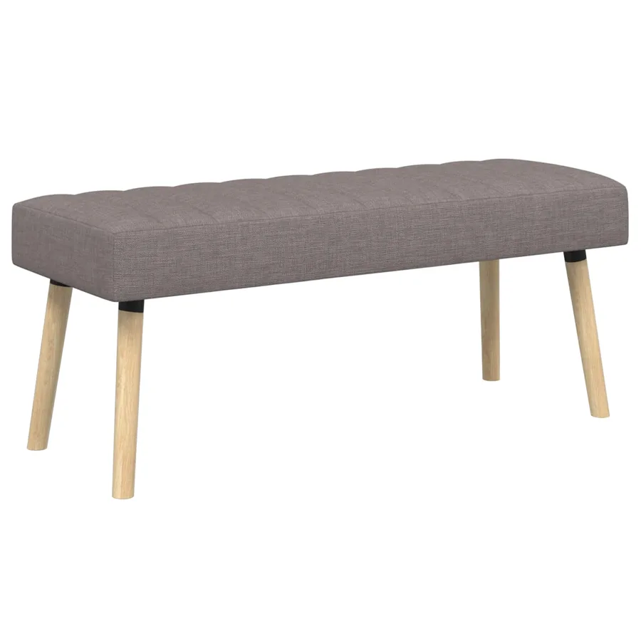 Banc capitonné canal Taupe 110 x 40 x 46 cm Tissu - 2