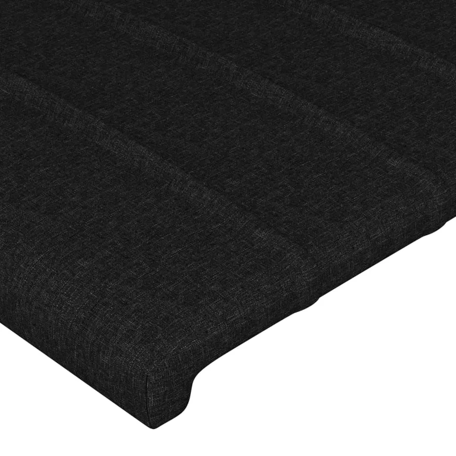 Tête de lit avec oreilles Noir 183x16x78/88 cm Tissu - 5