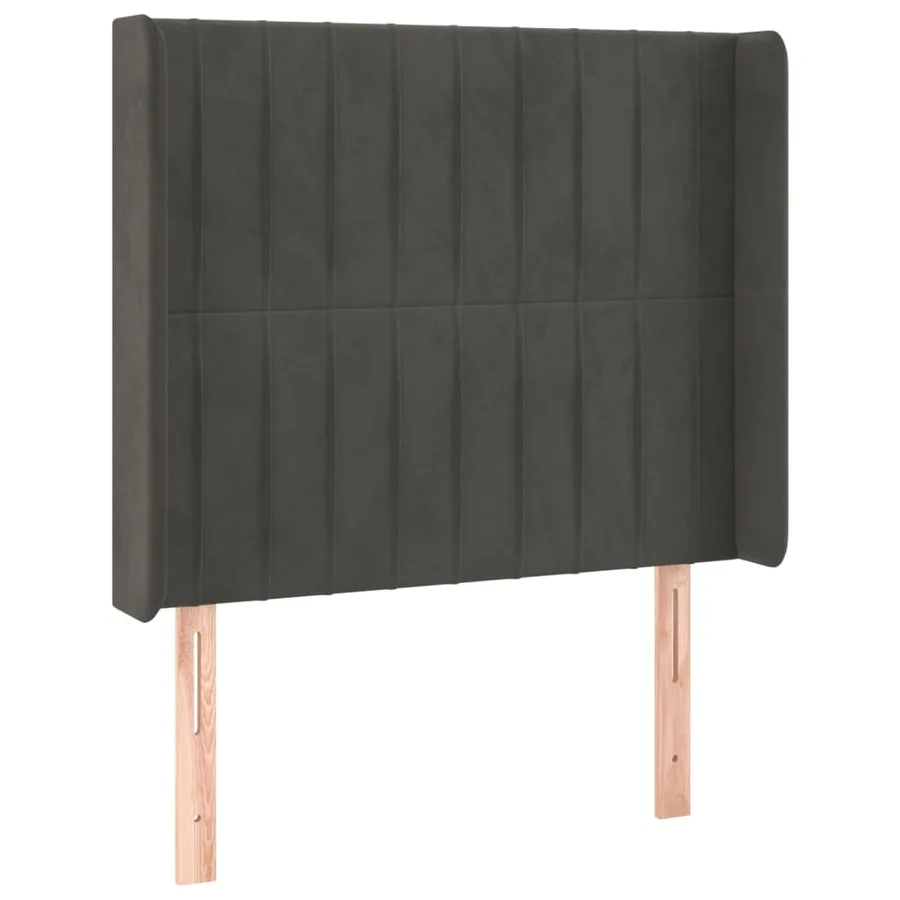 Tête de lit avec oreilles Gris foncé 93x16x118/128 cm Velours - 2