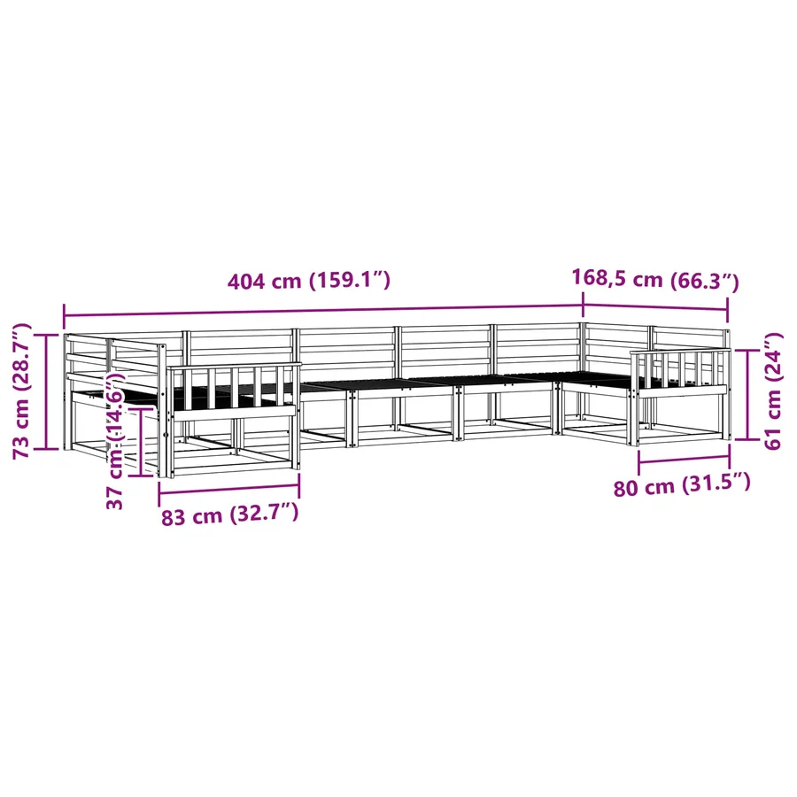 Ensemble de canapés d'extérieur 7 pcs Blanc - 8