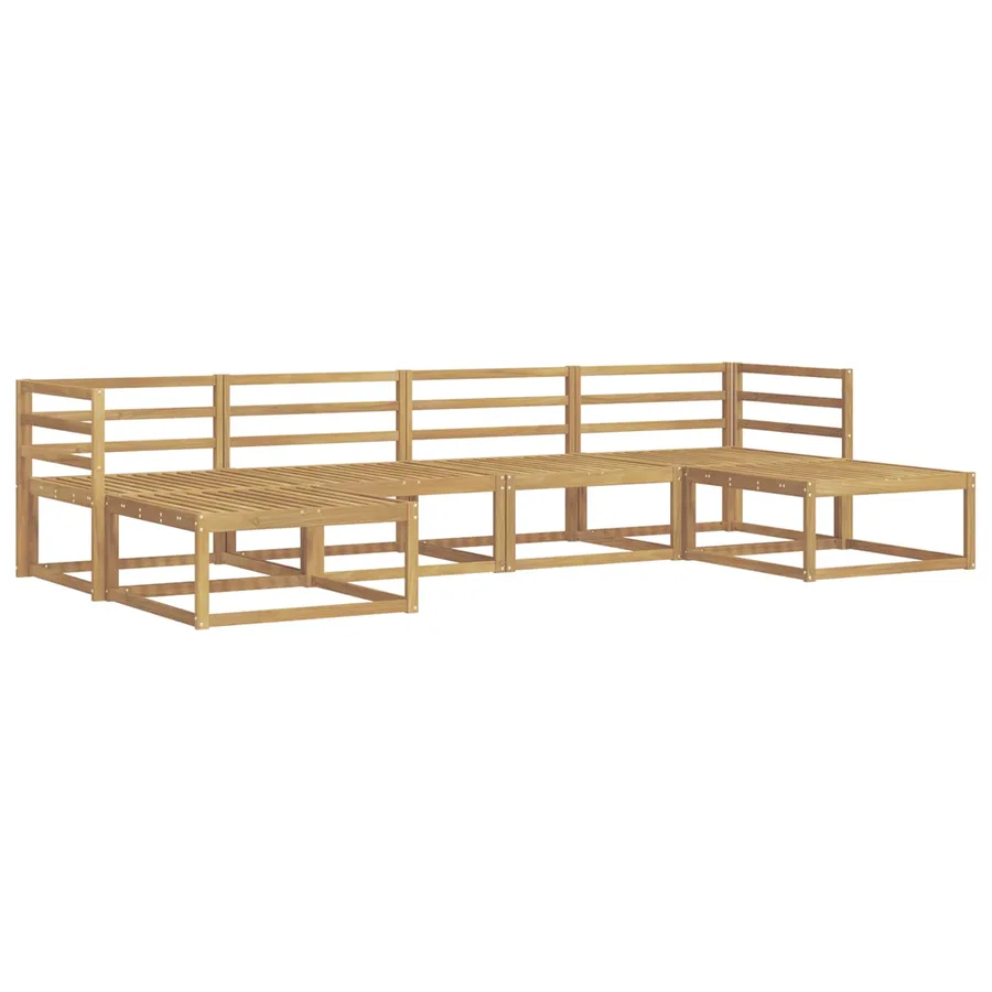 Ensemble de canapés d'extérieur 6 pc Blanc Bois d'Acacia Massif - 2