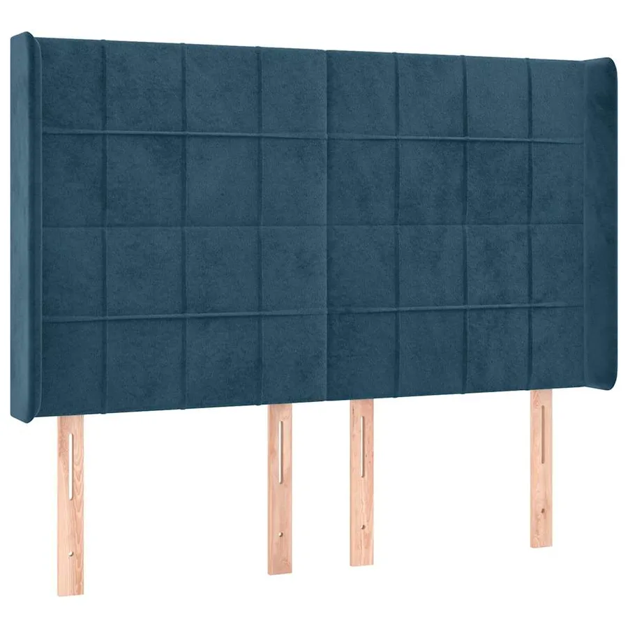 Tête de lit à LED Bleu foncé 147x16x118/128 cm Velours - 3