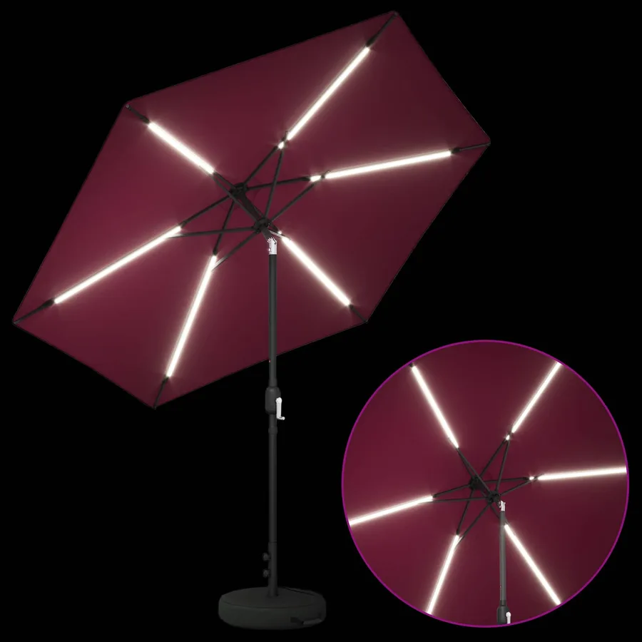Parasol de jardin avec lumières LED et base 270 x 270 cm - 4