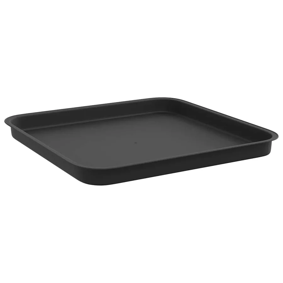 Plateau carré à fleurs 6 pcs Noir 32 x 32 x 2,5 cm Plastique - 5