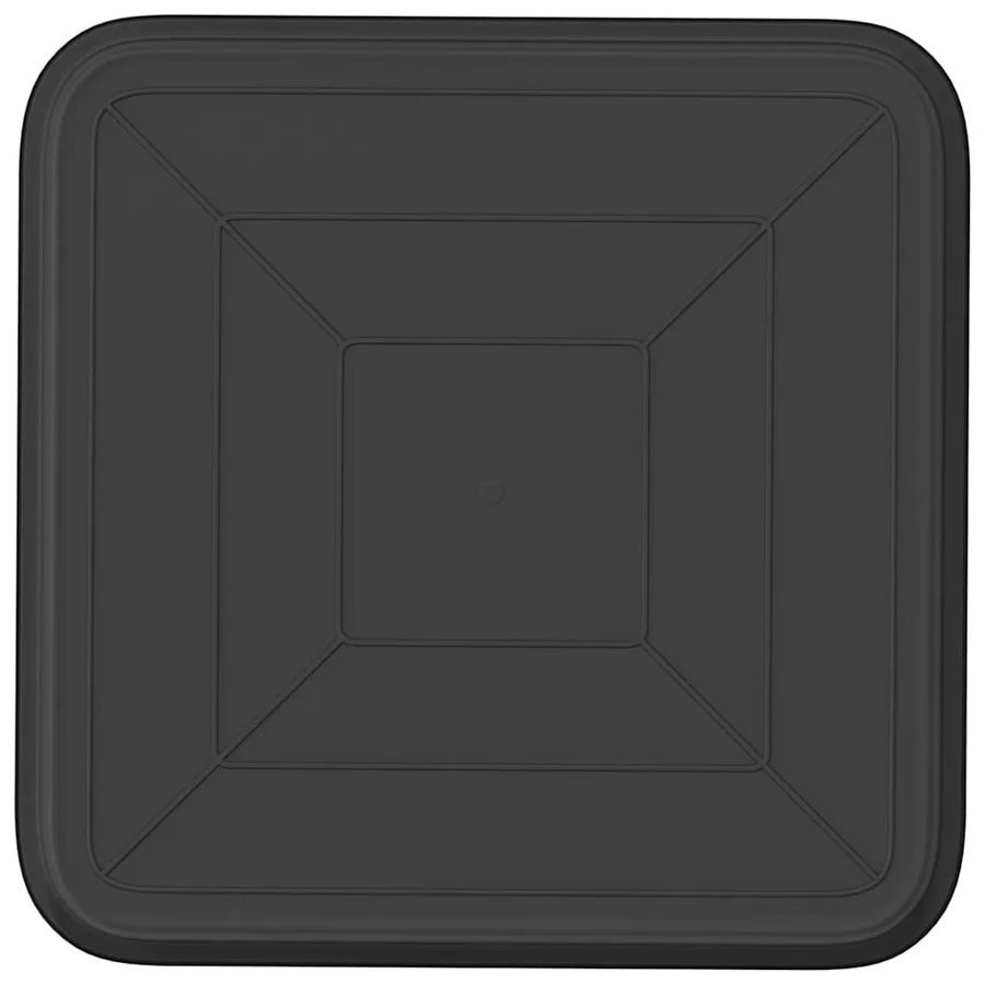 Plateau carré à fleurs 6 pcs Noir 32 x 32 x 2,5 cm Plastique - 6