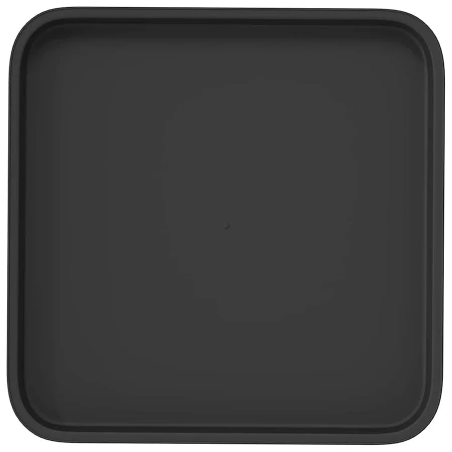 Plateau carré à fleurs 6 pcs Noir 32 x 32 x 2,5 cm Plastique - 7