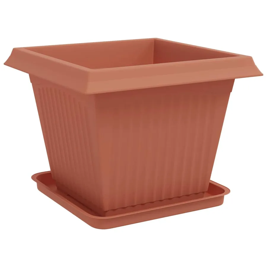 Pots de plantes 24 pcs Rouge brique 43 x 43 x 33,5 cm Plastique - 5