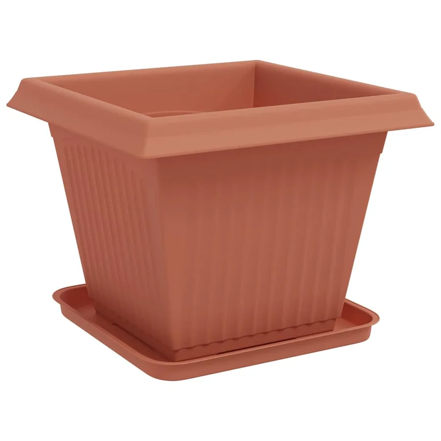 Pots de plantes 6 pcs Rouge brique 38 x 38 x 30 cm Plastique - 5