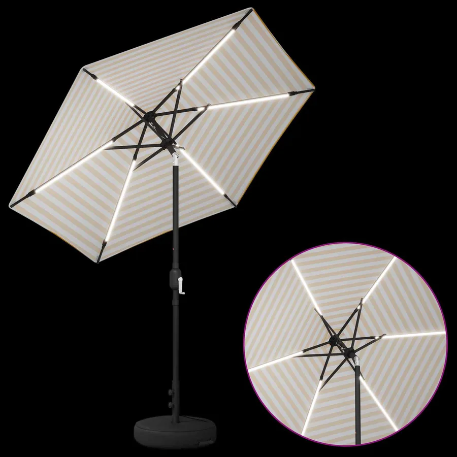 Parasol de jardin avec lumières LED et base 230 x 230 cm - 4