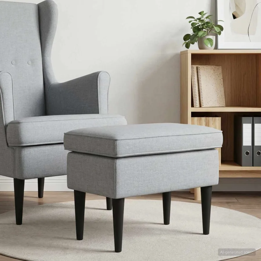Pouf Gris clair 55 x 35 x 41 cm Tissu