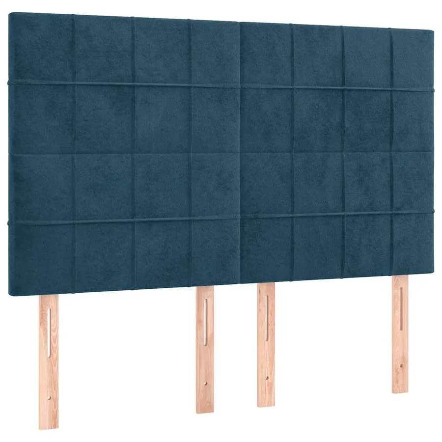 Tête de lit Bleu foncé 144 x 5 x 118/128 cm Velours - 2