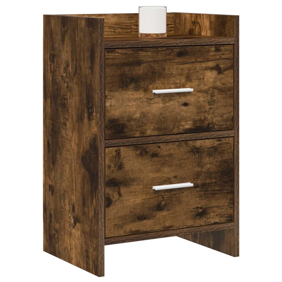 Tables de chevet Chêne fumé 40 x 30 x 60 cm Bois d'ingénierie - 2
