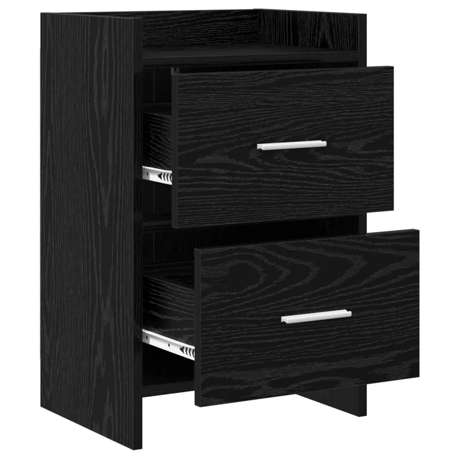 Tables de chevet Chêne noir 40 x 30 x 60 cm Bois d'ingénierie - 3