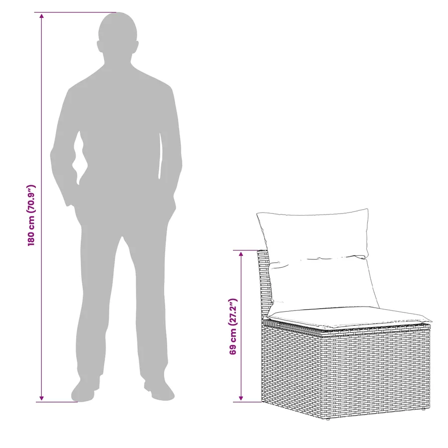 Ensemble de Canapés 6 pcs 4-Nombre de places Noir et Bleu - 12