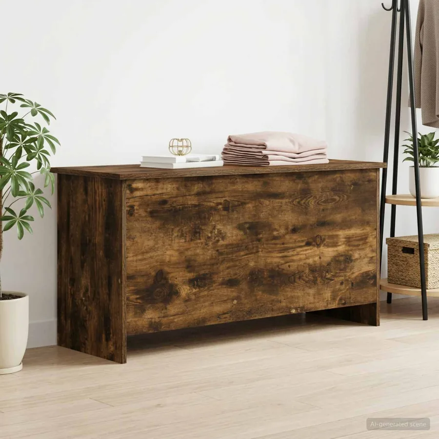 Coffre de rangement avec stockage Chêne fumé 100 x 40 x 50 cm