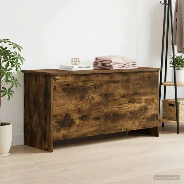 Coffre de rangement avec stockage Chêne fumé 100 x 40 x 50 cm