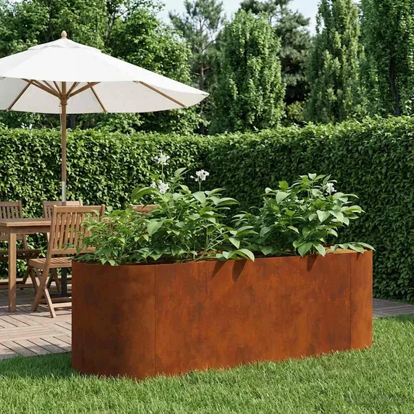 Jardin surélevé Acier patiné 120 x 40 x 40 cm