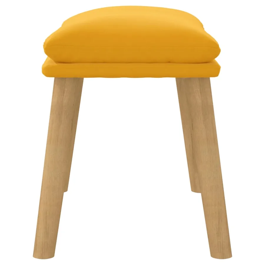 Repose-pied Jaune moutarde 45x29,5x35 cm Velours - 4
