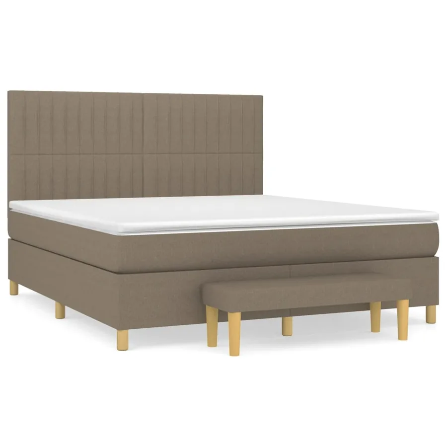 Sommier à lattes de lit avec matelas Taupe 180x200 cm Tissu - 2