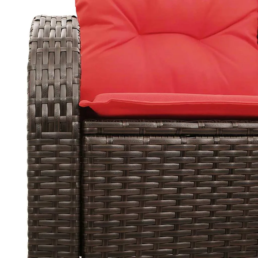 Canapé de jardin Marron 124 x 62 x 85cm polyrotin - 6