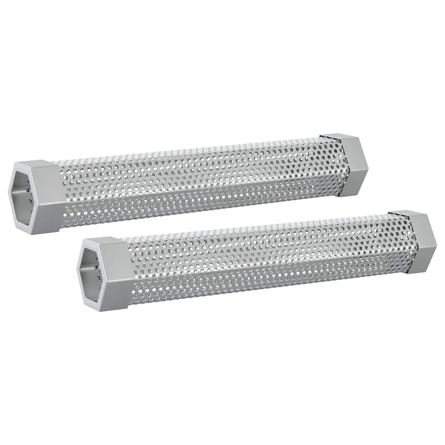 Tube à fumer 2 pcs 5 x 5 x 30 cm Acier Inox 304 Argenté - 2
