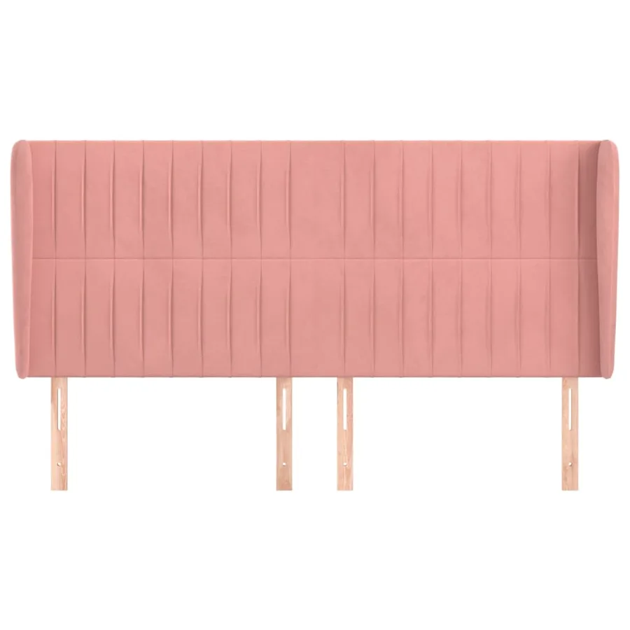 Tête de lit avec oreilles Rose 203x23x118/128 cm Velours - 3