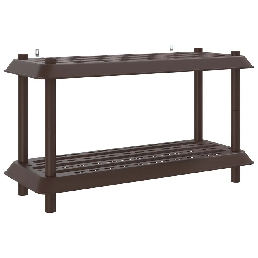 Unité de rangement 2 niveaux 100 x 40 x 55,5 cm PP Marron - 2