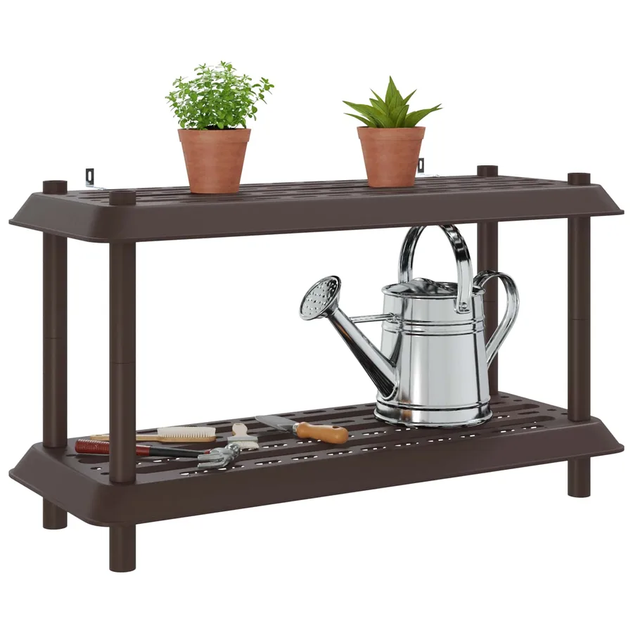 Unité de rangement 2 niveaux 100 x 40 x 55,5 cm PP Marron - 3