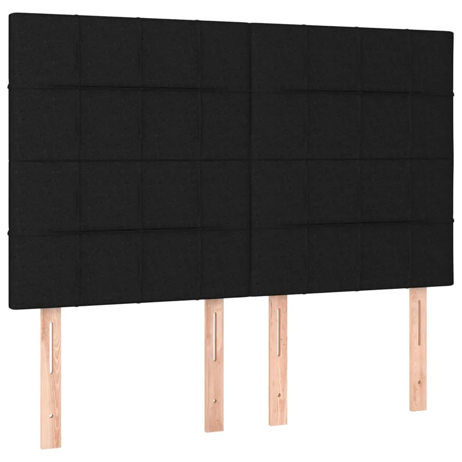 Tête de lit à LED Noir 144x5x118/128 cm Tissu - 4