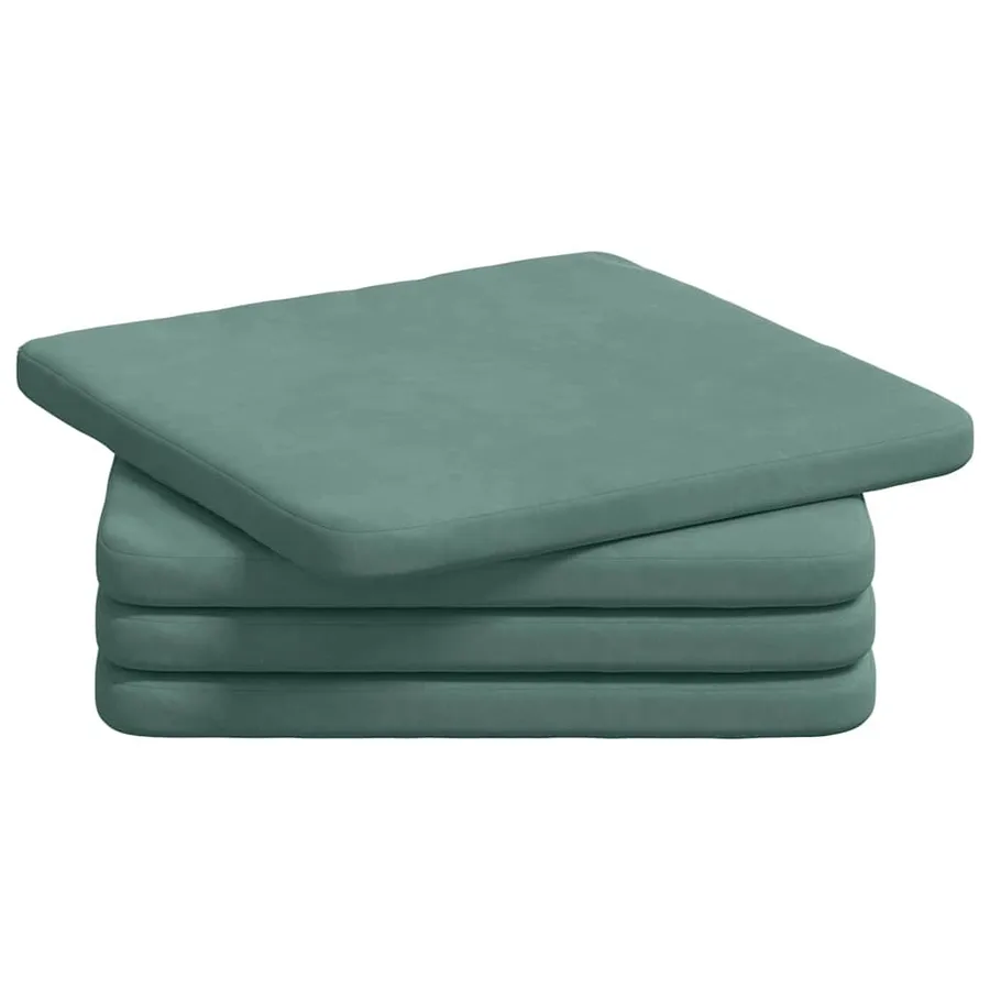 Coussins de siège 4 pcs Vert Mer 40 x 40 x 3 cm Velours - 2