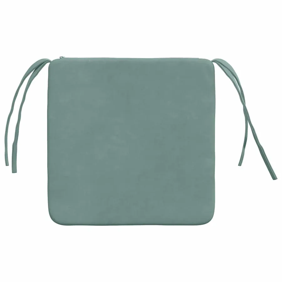 Coussins de siège 4 pcs Vert Mer 40 x 40 x 3 cm Velours - 7