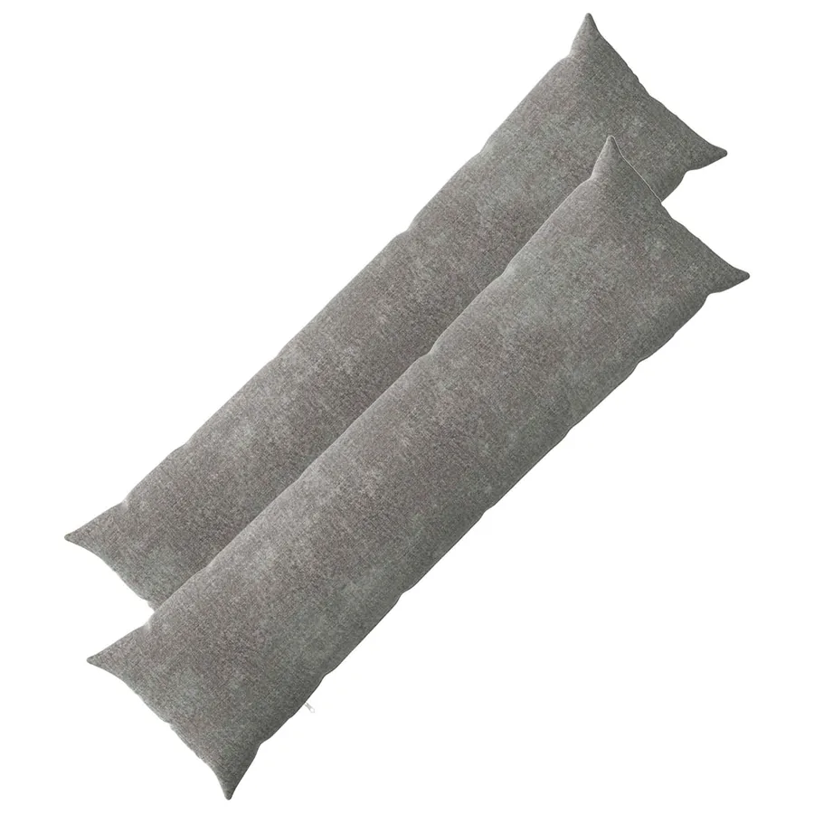 Housse de coussin 2 pcs HEERLEN Gris foncé 40 x 145 cm