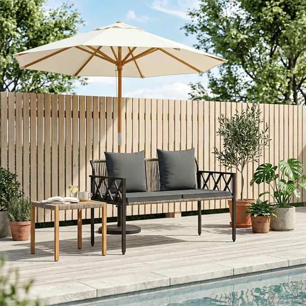 Bancs d'extérieur 2 -Seater 116 x 56 x 75 cm polyrotin