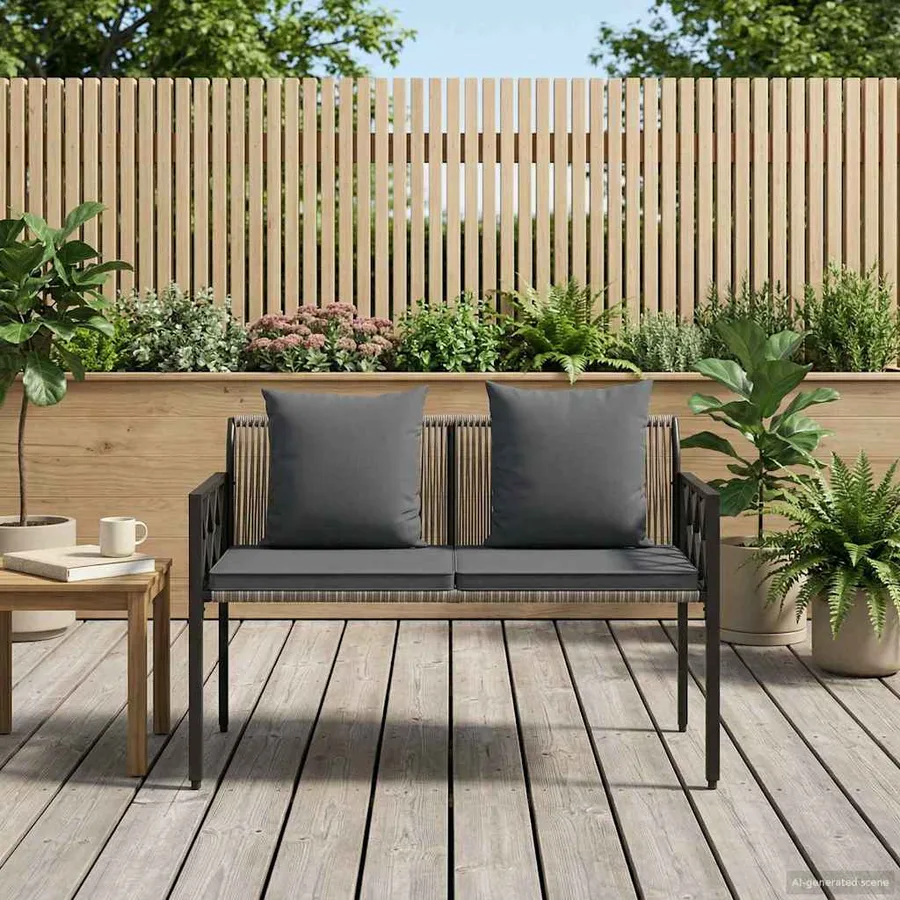 Bancs d'extérieur 2 -Seater 116 x 56 x 75 cm polyrotin - 3